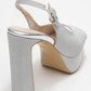 Glora - Silver Glitter Platform Heel Evening Shoe (Women)
