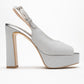 Glora - Silver Glitter Platform Heel Evening Shoe (Women)