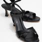Melin - Black Patterned Cross-Band High Heel (Women)