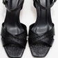 Melin - Black Patterned Cross-Band High Heel (Women)
