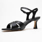 Melin - Black Patterned Cross-Band High Heel (Women)