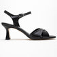 Melin - Black Patterned Cross-Band High Heel (Women)