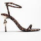 Jasmin - Black/Yellow Patterned Single-Band Stiletto Heel Shoe (Women)