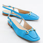 Area - Baby Blue Closed-Toe Buckle Flat Sandal (Women)