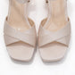 Lisbon - Beige Satin Cross-Strap Platform Heel Shoe (Women)