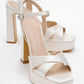 Yulia - Pearl Satin Cross-Strap Platform Heel Shoe (Women)