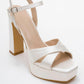 Yulia - Pearl Satin Cross-Strap Platform Heel Shoe (Women)
