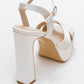 Yulia - Pearl Satin Cross-Strap Platform Heel Shoe (Women)
