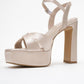 Yulia - Beige Satin Cross-Strap Platform Heel Sandal (Women)