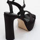 Yulia - Black Satin Cross-Strap Platform Heel (Women)