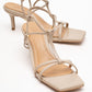 Gibson - Beige Square-Toe Heeled Sandal (Women)