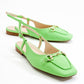 Area - Green Closed-Toe Buckle Flat Sandal (Women)