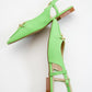 Area - Green Closed-Toe Buckle Flat Sandal (Women)
