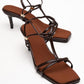 Gibson - Brown Patent Square-Toe Heeled Sandal (Women)
