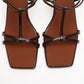 Gibson - Brown Patent Square-Toe Heeled Sandal (Women)