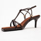 Gibson - Brown Patent Square-Toe Heeled Sandal (Women)