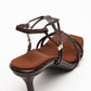 Gibson - Brown Patent Square-Toe Heeled Sandal (Women)