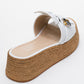 Shara White Bow & Bee Buckle Platform Sandal (Women)
