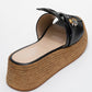 Shara Black Bow & Bee Buckle Platform Sandal (Women)