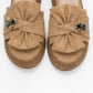 Shara Beige Braided Bow & Bee Buckle Platform Sandal (Women)