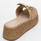 Shara Beige Braided Bow & Bee Buckle Platform Sandal (Women)