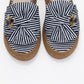Shara Navy & White Striped Bow & Bee Buckle Platform Sandal (Women)