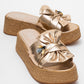 Shara Gold Bow & Bee Buckle Platform Sandal (Women)