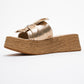 Shara Gold Bow & Bee Buckle Platform Sandal (Women)