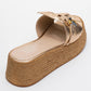 Shara Gold Bow & Bee Buckle Platform Sandal (Women)