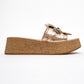 Shara Gold Bow & Bee Buckle Platform Sandal (Women)