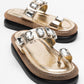 Evans Gold Jeweled Platform Sandal (Women)