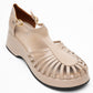 Aniel Beige Platform Wedge Sandal (Women)
