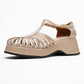 Aniel Beige Platform Wedge Sandal (Women)