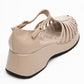 Aniel Beige Platform Wedge Sandal (Women)