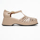Aniel Beige Platform Wedge Sandal (Women)