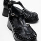Aniel Black Platform Wedge Sandal (Women)