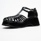 Aniel Black Platform Wedge Sandal (Women)
