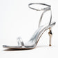 Jasmin - Silver Single-Strap Heeled Shoe (Women)