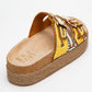 Bobby Yellow Beaded Straw Platform Slide (Women)