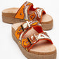Bobby Orange Beaded Straw Platform Slide (Women)