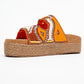 Bobby Orange Beaded Straw Platform Slide (Women)