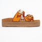 Bobby Orange Beaded Straw Platform Slide (Women)