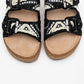 Bobby Black Beaded Straw Platform Slide (Women)