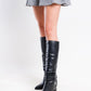 Vianella - Black Gusseted Block Heel Boot (Women)