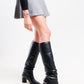 Vianella - Black Gusseted Block Heel Boot (Women)