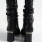 Vianella - Black Gusseted Block Heel Boot (Women)