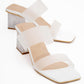 Russell - White Transparent Strap Heeled Mule (Women)
