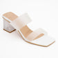 Russell - White Transparent Strap Heeled Mule (Women)