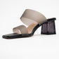 Russell - Black Transparent Strap Heeled Mule (Women)