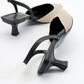Over - Black Beige Tweed Pointed Toe Low Heel Shoe (Women)